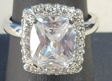Cubic Zirconia Ring PAJ CZ Radiant Cut Size 8 3/4 trueblue0080