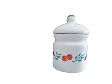 Vintage Small Ceramic Trinket Jar Spice Jar With Fruits Painted