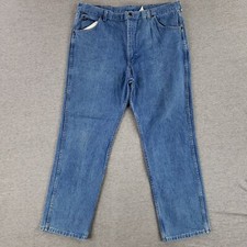 VINTAGE Roebucks 40x30 USA MADE Jeans Old School Quality 80s 90s Light Wash