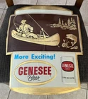 B) VINTAGE GENESEE BEER FOIL OVER CARDBOARD SIGN GENESEE BREWING CO ROCHESTER NY