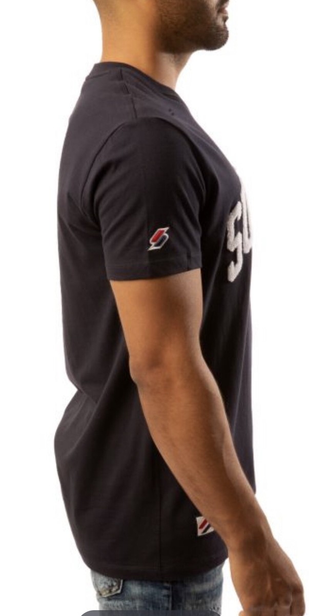 SUPERDRY Sz M Varsity Arch Mono Tee Deep Navy Blue T-Shirt