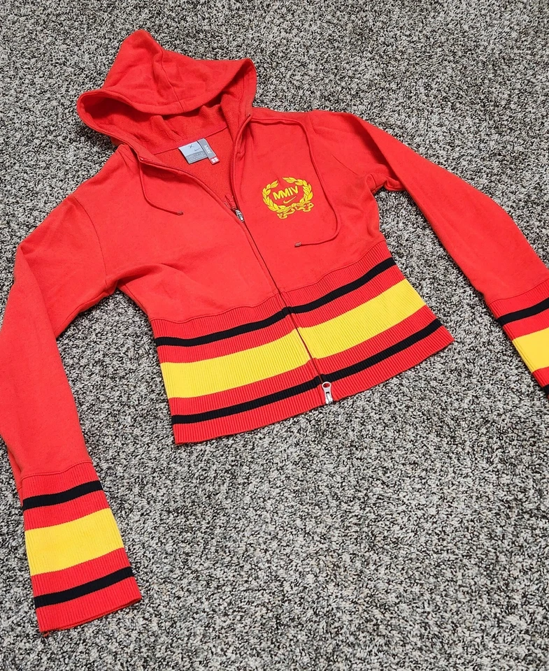 Rare Nike CHINA Olympics MMIV Hoodie Girl M (8-10) Crop Long Sleeve Zip Jacket - Image 2 of 4