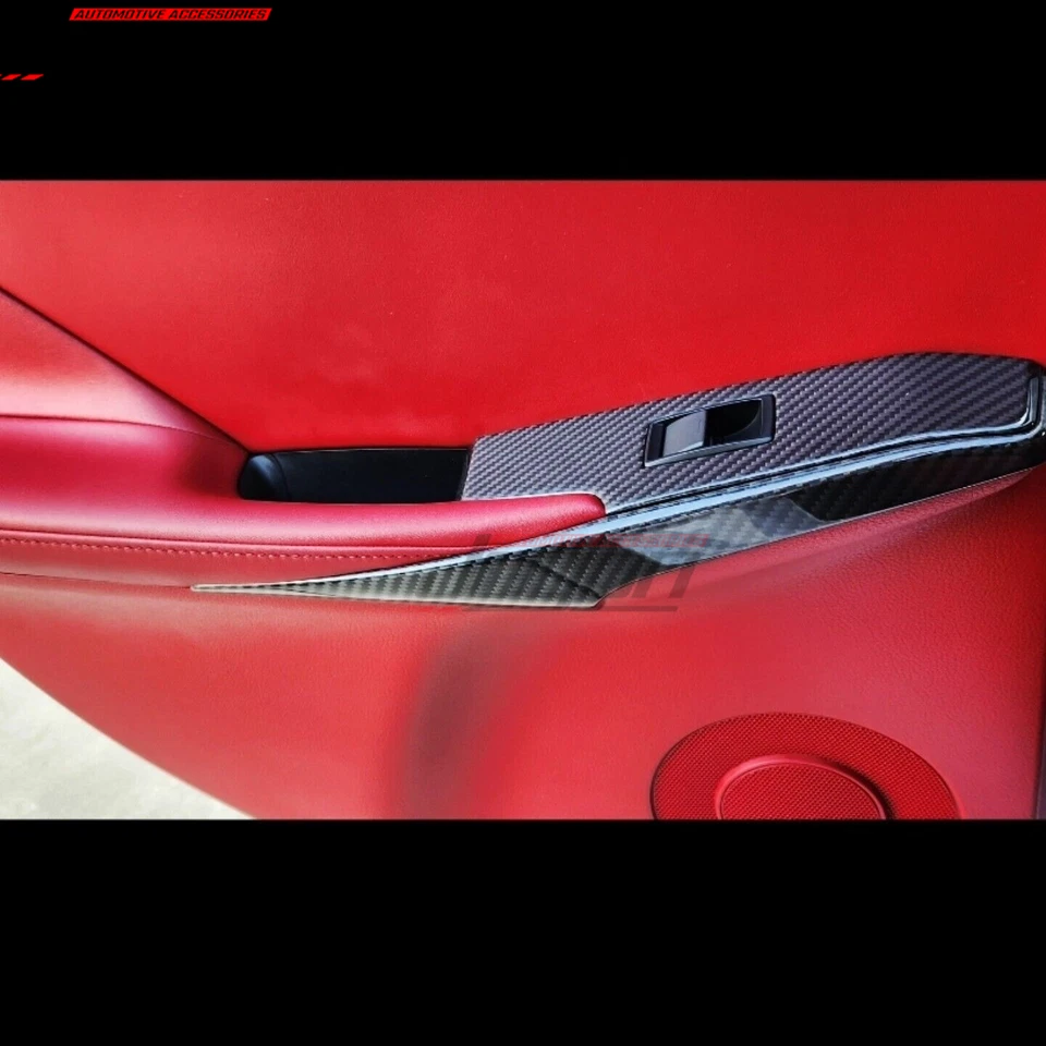 Kit de manija de panel de puerta trasera delantera de carbono real para Lexus IS300 350 500 F Sport 21+ Foto 2 de 4