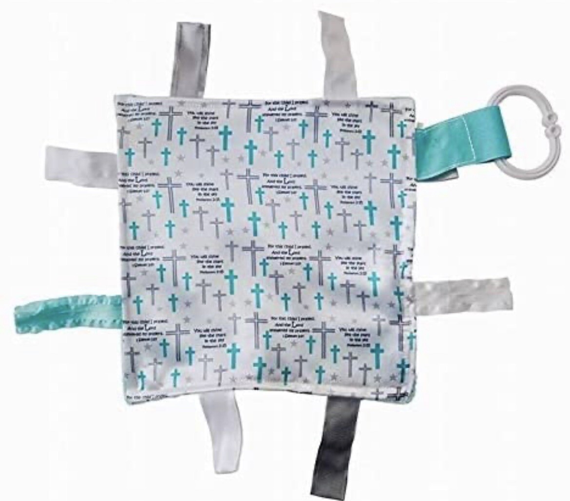 Baby Sensory Security/Teething Closed Ribbon Tag Lovey Blanket
