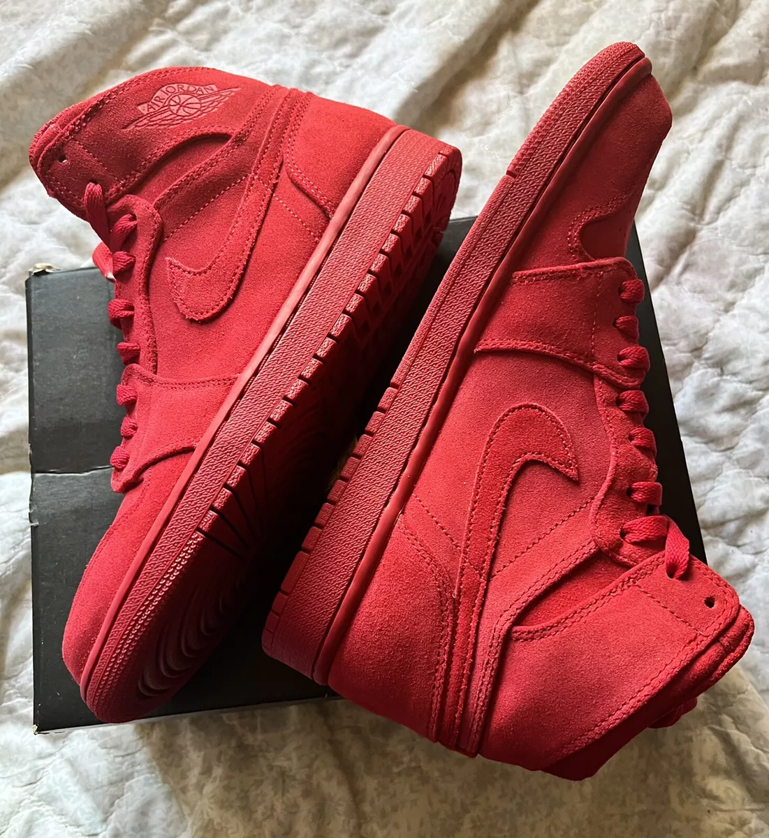 Nike Air Jordan 1 Retro High Red Suede Size 9 NEW 332550-603 | eBay