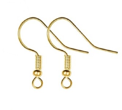 Titanium Ohrhaken Ohrhänger Ohrringe Einhänger Fischhaken Gelbgold Gold Haken