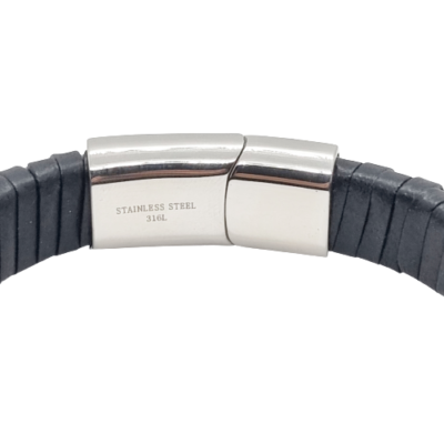 Bracciale Akzent in vera pelle con elementi in acciaio