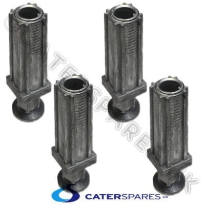CATERSPARESUK 4 x 25mm STAINLESS STEEL SQUARE TABLE LEGS ADJUSTABLE FEET FOOT TABLE SINK UNIT