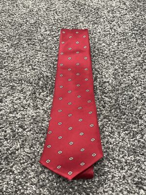 Stanford Silk Neck Tie Red Geometric