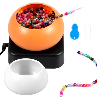 USB Beading Tool Stringer Beaded Bowl Curved Needles Electric Bead Spinner 