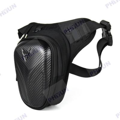 Carbon Fiber Style Motorcycle Waterproof Hard Shell Leg Bag Hip Thigh Pack  1pc
