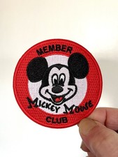 Mickey Mouse Club Iron On Patch White Red Black Embroidered Disney Comic