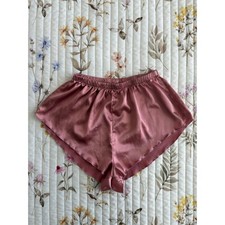 Satin Silky Sleep Shorts Coquette Balletcore Dusty Rose Womens M