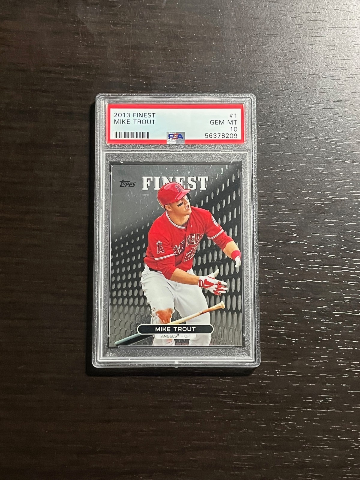2013 Topps Finest MIKE TROUT Card #1 Graded PSA 10 GEM Mint! Angels