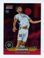 2023-24 Theo Zidane Topps Stadium Club Chrome Red Refractor Rookie Card 5/5. rookie card picture
