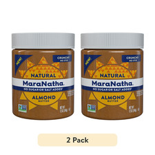  2 Pack Natural Crunchy Almond Butter No Sugar No Salt 12 oz Jars California
