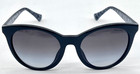 Ralph Lauren Women's Shiny Black Cat Eye Sunglasses Gradient Grey Lenses - New