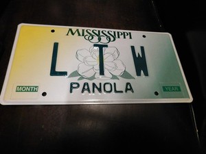 Mississippi License Plate MS Tag - LTW Panola Vanity