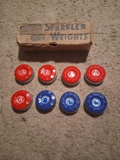 American Shuffleboard Red and Blue Shuffleboard Pucks Set of 8 2 1/8"