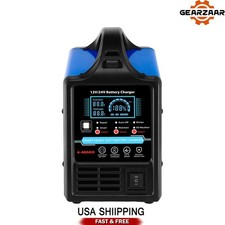 12V 24V Car Battery Charger Heavy Duty, 0-15A Automatic Battery Charger 12V