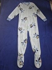 Small-XL: Bluey Poke A Dot Anti-Pill Fleece One Piece Sleeper Footie Pajamas