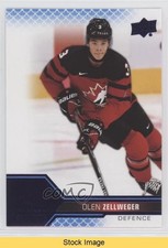 2022 Upper Deck Team Canada Juniors Men's U-20 Blue Olen Zellweger #6 READ 11k6