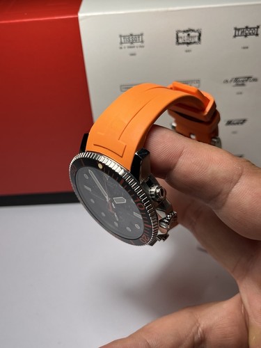 Tissot Seastar 1000 diver orange strap chronograph 45mm with box T120.417.17.051 - Bild 10 von 12