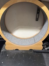 Wood Cat Exercise Wheel with Carpeted Interior Running Surface