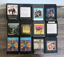 Vintage 8-Track Tape Lot of 12 1970s Classic Rock, Pop, Soundtracks, Disco