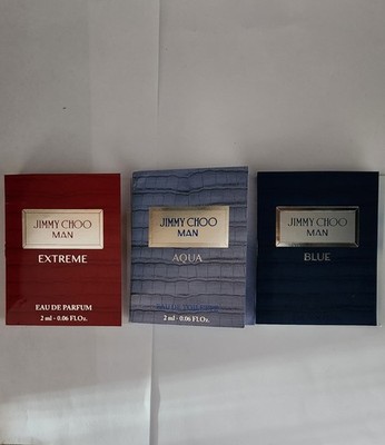 3  -JIMMY CHOO Man AQUA, BLUE, EXTREME  Men's Cologne *SAMPLE*  0.06 FL OZ/2 ML