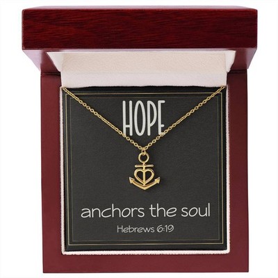 Hebrews 6:19 Necklace, ''Hope Anchors the Soul'' - Inspirational and Motivational