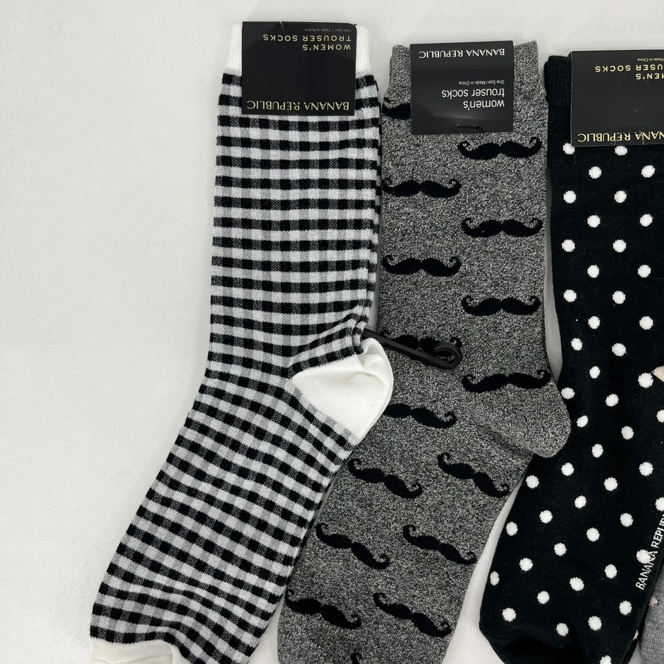 Lot of 4 Banana Republic Trouser Socks Women's One Size Multicolor Mid Calf NWT - Image 2 of 4