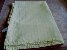 yellow cotton tablecloth tan stripes 52 x 64