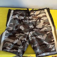 Ocean Pacific OP Camo Cargo Swim Trunks Mesh Lined Drawstring Waist Medium