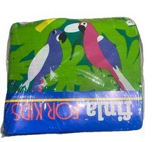 VTG Dan River Twin Sheet Set Birds Parrots Tropical FINLA Green Kids NIP OS RARE