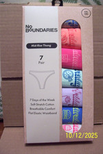 Pk of 7 - Women's "No Boundaries" Mid-Rise Thong Underwear-Size XXL- 20 NEW