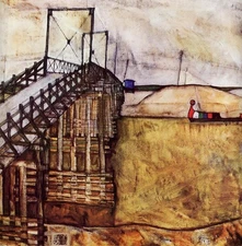 Egon Schiele The Bridge 1913 17"x 22" Archival Art Print