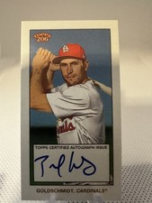 Paul Goldschmidt Autograph On Card 2021 Topps T206 Wave 5 Yankees. Mini