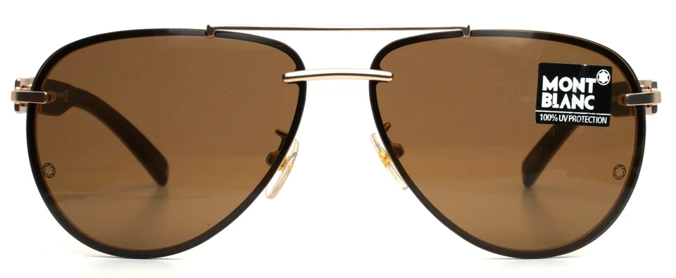 Gafas de sol Montblanc MB404S 29J mate oro rosa para hombre aviador borde completo 62-13-135 Foto 2 de 4