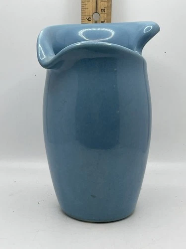 Red Wing Pottery Town & Country Eva Zeisel 2 Pint Water Pitcher Blue 1947 H 8"