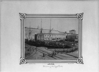 Photo:Old Harbor Dock Stone Wharf Sailboats 1880s Historical Photo Print