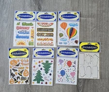 VTG Stickabilities  Stickers New In Package 7 Packs- Halloween Months Christmas 