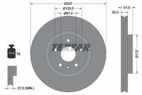 2X Textar Bremsscheibe 92187103 FüR Opel Saab