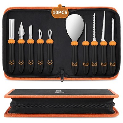 Pumpkin Carving Kit Tools Halloween Professional Heavy Duty Carving Set Stain...