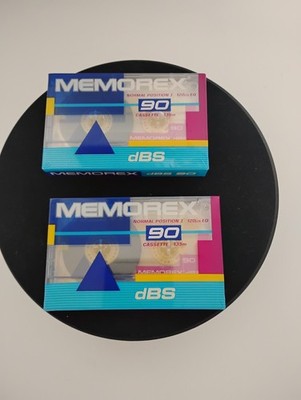 2 Memorex dBS 90 135m Cassette Tapes Normal Position Blank - NEW
