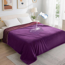 Waterproof Blanket for Bed: Reversible Soft Flannel Twin Bed Blanket 60" X 80",