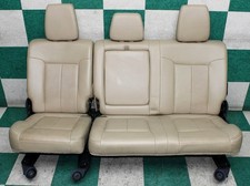 Worn 16 F250 Crew Cab Adobe Tan Leather Rear Back 2nd Row Bench Seat Oem Oe