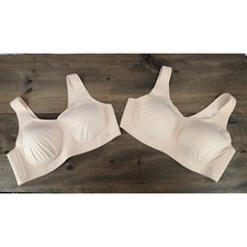 Honeylove Wireless Bra Set of 2 Nude Beige 40C/D 1X Smoothing Shapewear Support