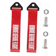 2PCS Racing Tow Strap Red High Strength Tow Strap Universal Cars Set Belt red