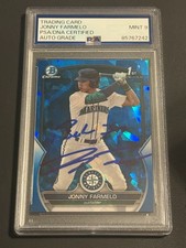 JONNY FARMELO signed auto 2023 1st Bowman Chrome Sapphire Refractor PSA Auto 9